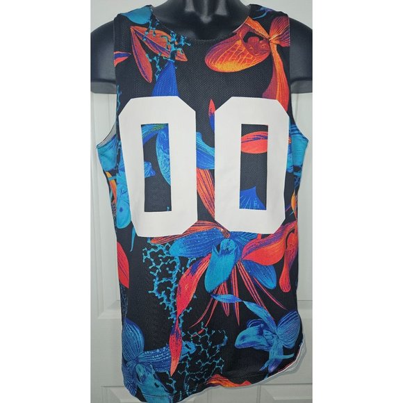 On The Byas Mens Floral Sleeveless Jersey Small - Picture 1 of 6